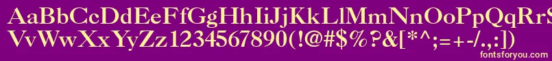 Caslon3-fontti – keltaiset fontit violetilla taustalla