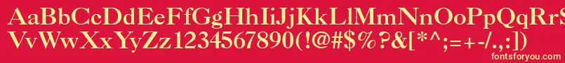 フォントCaslon3 – 黄色の文字、赤い背景