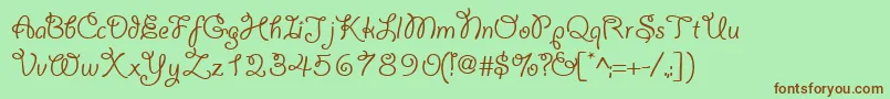 YahoosskRegular Font – Brown Fonts on Green Background