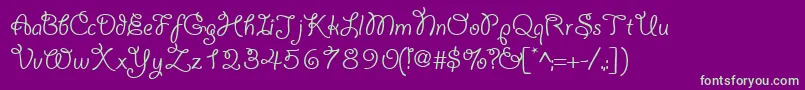 YahoosskRegular Font – Green Fonts on Purple Background