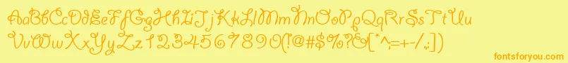 YahoosskRegular Font – Orange Fonts on Yellow Background