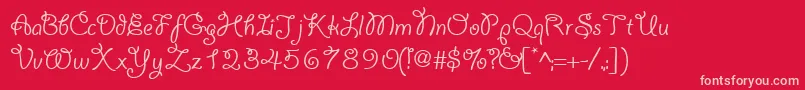YahoosskRegular Font – Pink Fonts on Red Background