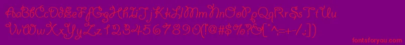 YahoosskRegular Font – Red Fonts on Purple Background