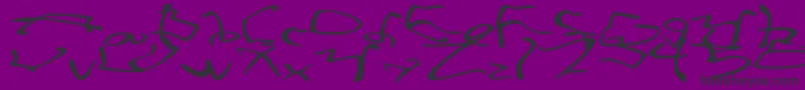 StretchedStrungExtended-fontti – mustat fontit violetilla taustalla