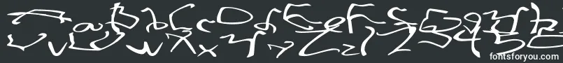 StretchedStrungExtended-Schriftart – Weiße Schriften auf schwarzem Hintergrund