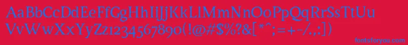 ServusTextDisplay Font – Blue Fonts on Red Background