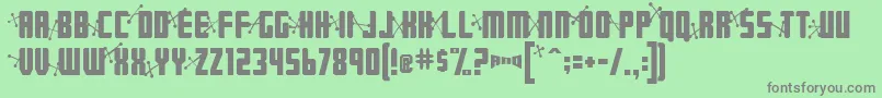 フォントJetage – 緑の背景に灰色の文字