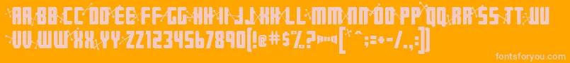 Jetage-Schriftart – Rosa Schriften auf orangefarbenem Hintergrund
