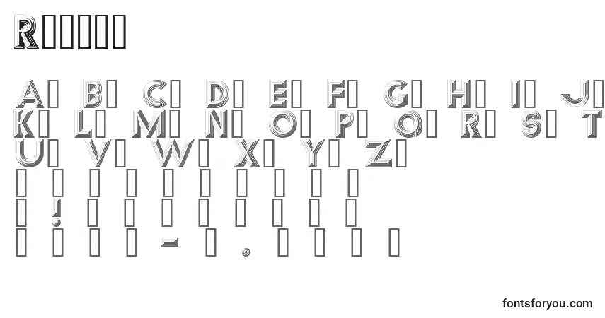 Schriftart Reverb – Alphabet, Zahlen, spezielle Symbole