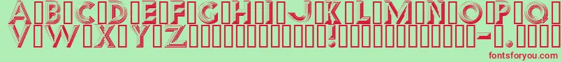 Reverb-Schriftart – Rote Schriften auf grünem Hintergrund