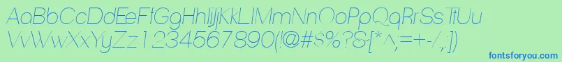 Lisätietoja PassionsanspdabHairlineita-fontista PassionsanspdabHairlineita-fontti – siniset fontit vihreällä taustalla