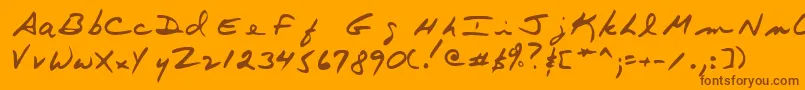 Terryshand-Schriftart – Braune Schriften auf orangefarbenem Hintergrund