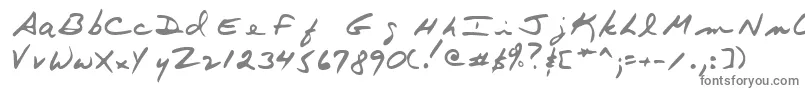 Terryshand-fontti – harmaat kirjasimet valkoisella taustalla