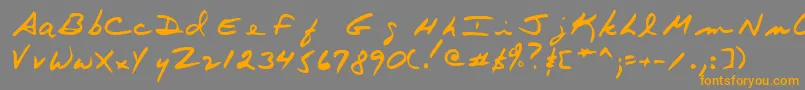 Terryshand-Schriftart – Orangefarbene Schriften auf grauem Hintergrund