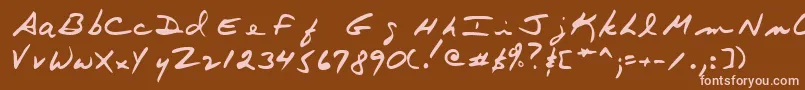 More about Terryshand Font Terryshand Font – Pink Fonts on Brown Background