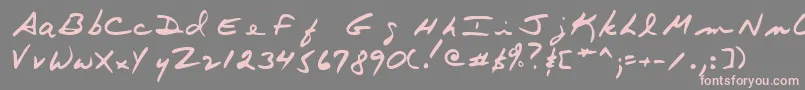 Шрифт Terryshand – розовые шрифты на сером фоне