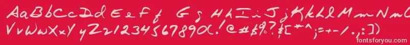 Terryshand Font – Pink Fonts on Red Background