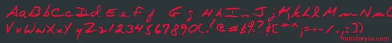 Terryshand Font – Red Fonts on Black Background