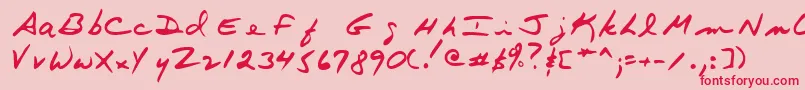 Terryshand Font – Red Fonts on Pink Background