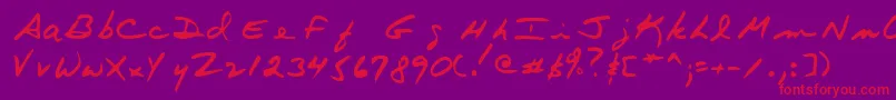 Terryshand Font – Red Fonts on Purple Background