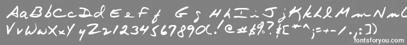 Terryshand-Schriftart – Weiße Schriften auf grauem Hintergrund