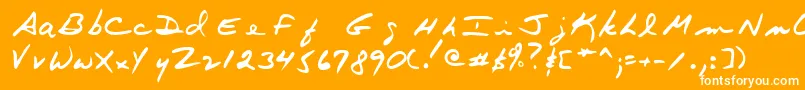 Terryshand-Schriftart – Weiße Schriften auf orangefarbenem Hintergrund
