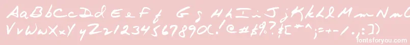 Terryshand Font – White Fonts on Pink Background