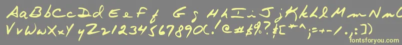 Terryshand Font – Yellow Fonts on Gray Background