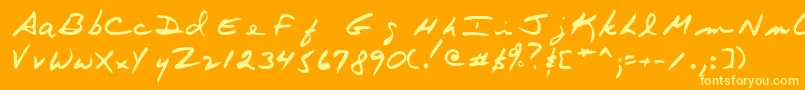 Terryshand Font – Yellow Fonts on Orange Background