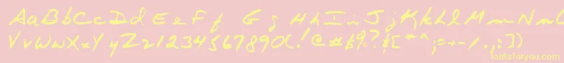 Terryshand Font – Yellow Fonts on Pink Background