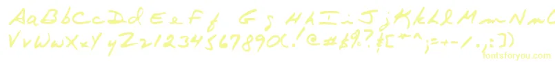 Terryshand Font – Yellow Fonts on White Background