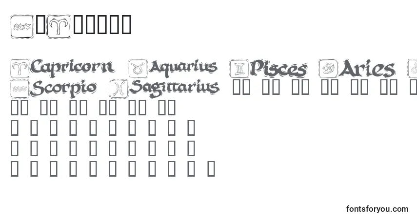 Schriftart KrAstro1 – Alphabet, Zahlen, spezielle Symbole