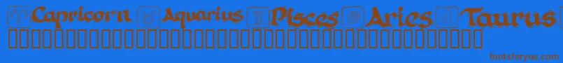 Шрифт KrAstro1 – коричневые шрифты на синем фоне