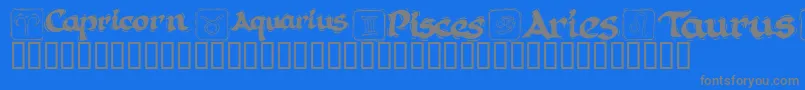 KrAstro1 Font – Gray Fonts on Blue Background