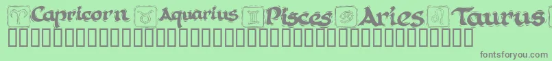 KrAstro1 Font – Gray Fonts on Green Background