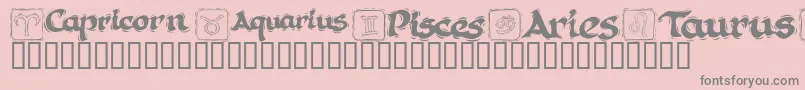 KrAstro1 Font – Gray Fonts on Pink Background