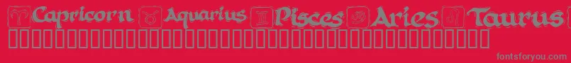 KrAstro1 Font – Gray Fonts on Red Background