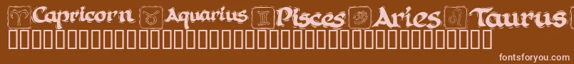 KrAstro1 Font – Pink Fonts on Brown Background