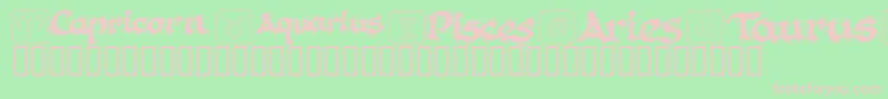KrAstro1 Font – Pink Fonts on Green Background