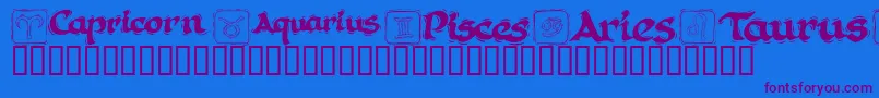 KrAstro1 Font – Purple Fonts on Blue Background