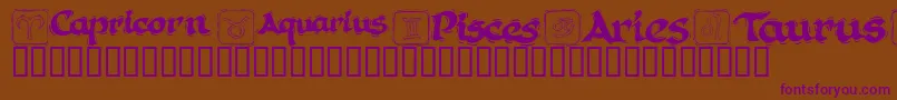 KrAstro1 Font – Purple Fonts on Brown Background