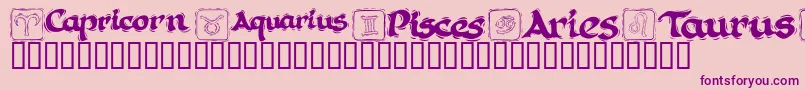 Weitere Informationen zur KrAstro1-Schriftart KrAstro1-Schriftart – Violette Schriften auf rosa Hintergrund