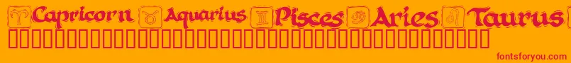 fuente KrAstro1 – Fuentes Rojas Sobre Fondo Naranja