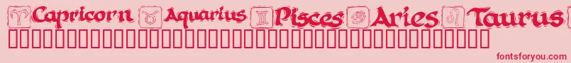 KrAstro1 Font – Red Fonts on Pink Background