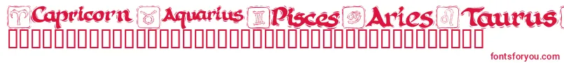 KrAstro1-Schriftart – Rote Schriften auf weißem Hintergrund
