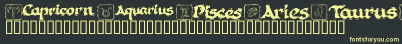 KrAstro1 Font – Yellow Fonts on Black Background