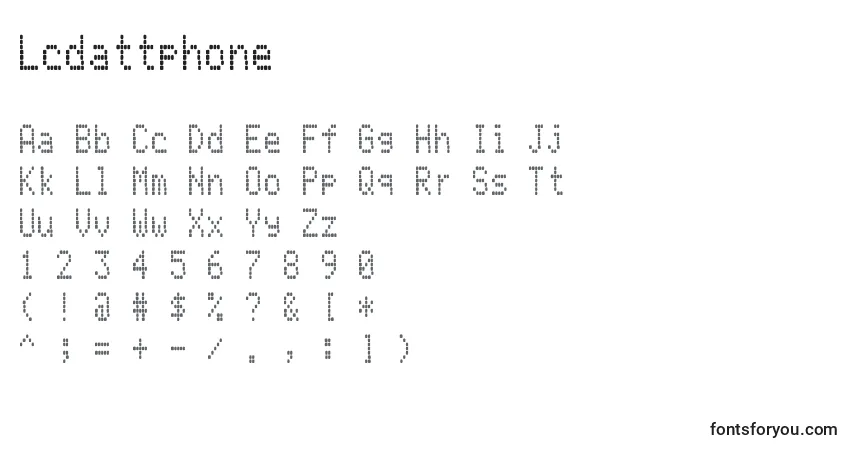 Czcionka Lcdattphone – alfabet, cyfry, specjalne znaki