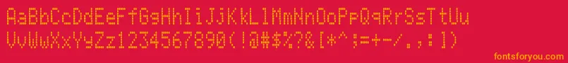 Lcdattphone Font – Orange Fonts on Red Background