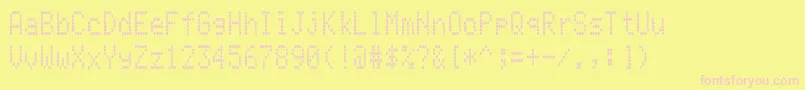 Lcdattphone Font – Pink Fonts on Yellow Background