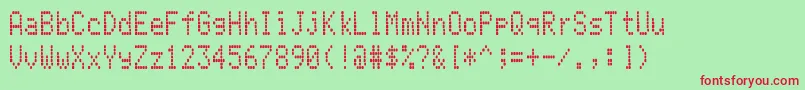 Lcdattphone Font – Red Fonts on Green Background